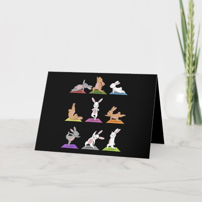 Rabbit Gift | Bunny Yoga In Yoga Poses Sports Card (Front)