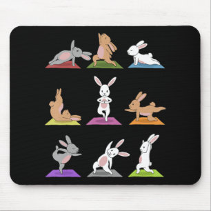 Rabbit Gift   Bunny Yoga In Yoga Poses Sports Mouse Mat