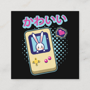 Rabbit Gift Cute Bunny Pastel Kawaii Gamer Square Business Card