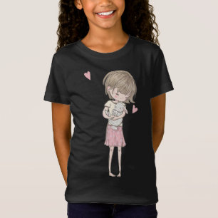 Rabbit Gift Cute Little Girl & Bunny Rabbit Pink T-Shirt