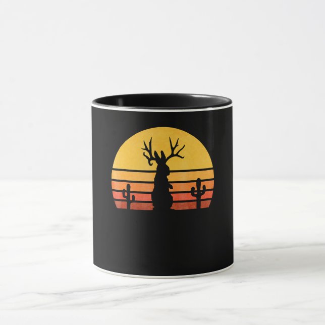 Rabbit Gift | Eighties Jackalope Cryptid Rabbit Mug (Center)
