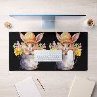 Rabbit Graphic For Girls Floral Spring Time
