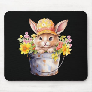 Rabbit Graphic For Girls Floral Spring Time  Mouse Mat