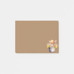Rabbit Graphic For Girls Floral Spring Time Post-it Notes