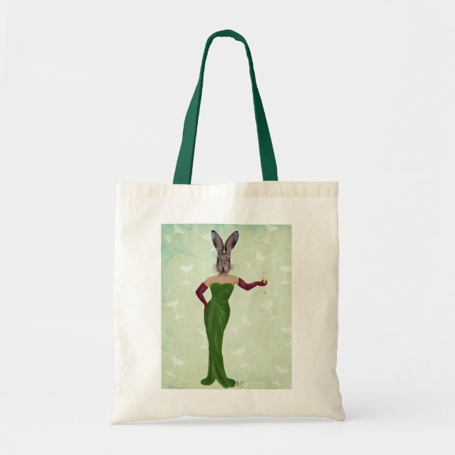 Rabbit Green Dress 2 Tote Bag (Front)