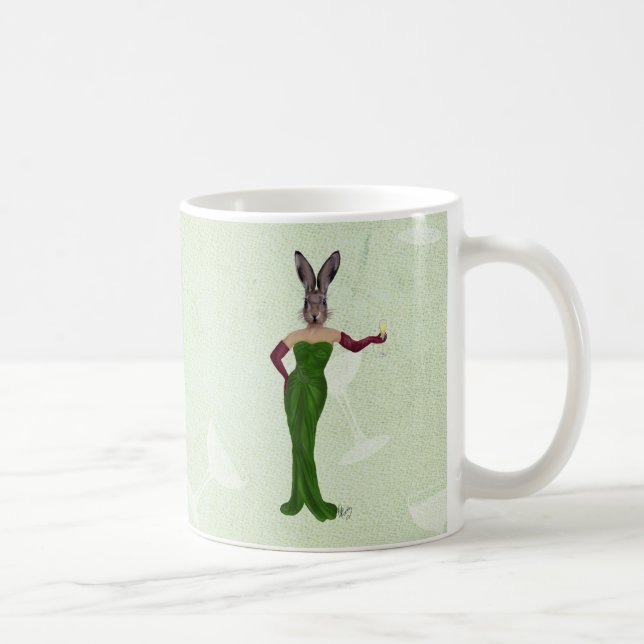 Rabbit Green Dress 3 Coffee Mug (Right)