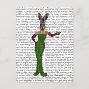 Rabbit Green Dress Postcard