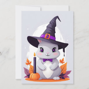 Rabbit Halloween Cute Adorable Funny Animal Magic Invitation