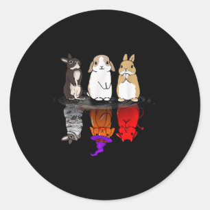 Rabbit Halloween Reflect Rabbit Halloween Mirror B Classic Round Sticker