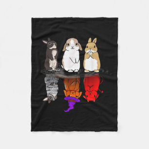 Rabbit Halloween Reflect Rabbit Halloween Mirror B Fleece Blanket
