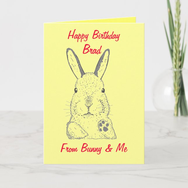 Rabbit Happy Birthday Card (Front)