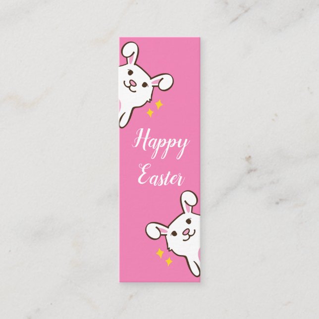 Rabbit happy easter bookmark mini business card (Front)