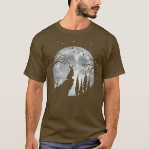 Rabbit Hare Animal Full Moon At NightFunny Pet Bun T-Shirt