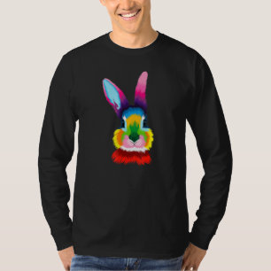 Rabbit Head Colorful Art Animals Watercolor Painti T-Shirt