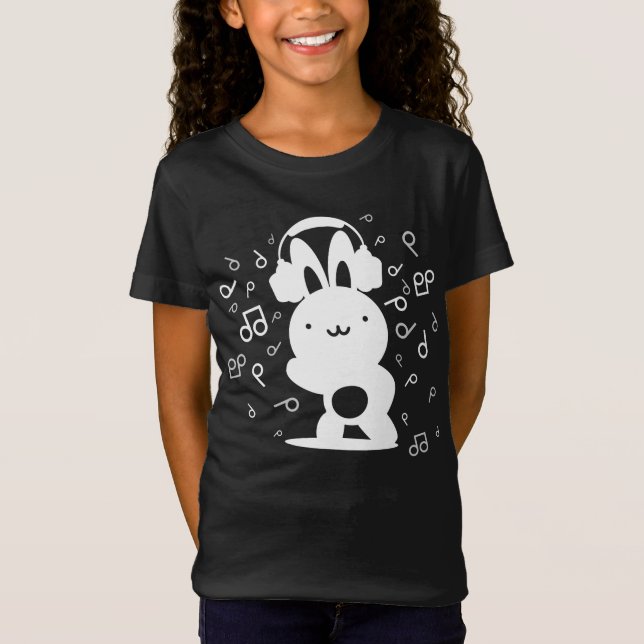 Rabbit_Headphones T-Shirt (Front)