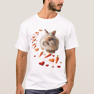 Rabbit Heart Carrots Valentine's Day Bunny Trail T-Shirt