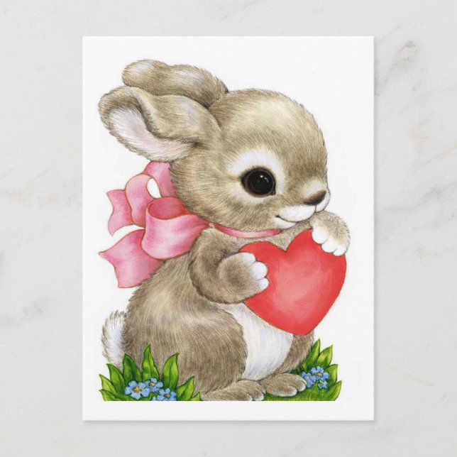 Rabbit & Heart - Postcard (Front)