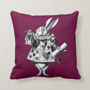 Rabbit Herald Victorian Alice in Wonderland Pillow
