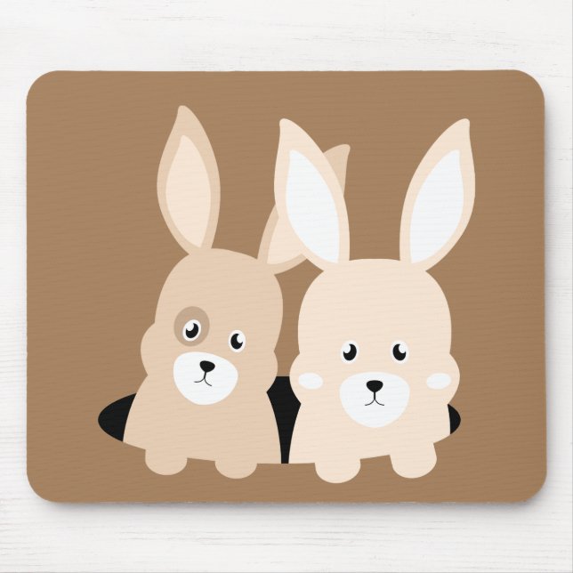 Rabbit hole clipart illustration mouse mat (Front)