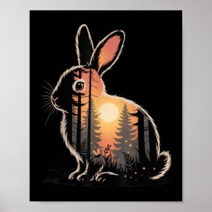 Rabbit Hunting Hiking Outdoor Camping Forest Kids  Poster