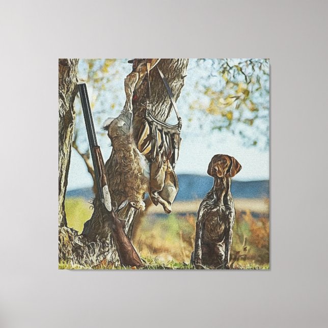 Rabbit hunting with GSP   Canvas Print (Front)