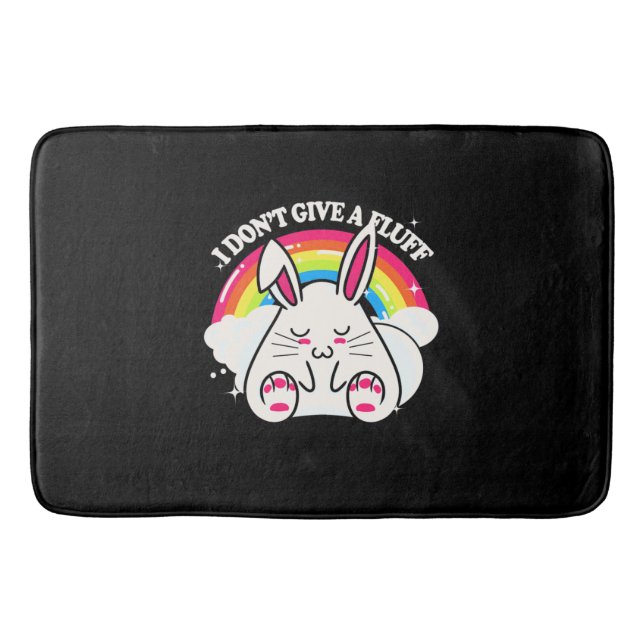 Rabbit I Do Not Give A Fluff Bath Mat (Front)