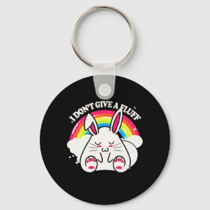 Rabbit I Do Not Give A Fluff Key Ring