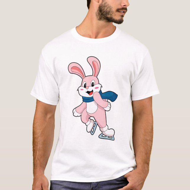 Rabbit Ice skating Ice skates T-Shirt (Front)
