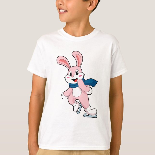 Rabbit Ice skating Ice skates T-Shirt (Front)