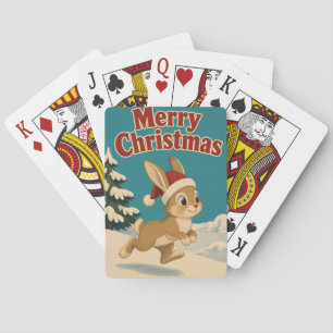 Rabbit Icy Yard Animal Christmas Playing Cards