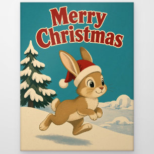 Rabbit Icy Yard Animal Christmas Postcard