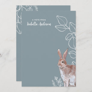 Rabbit Illustration Botanical Card