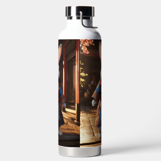 "Rabbit in a Bottle: A Whimsical Scene" Water Bottle
