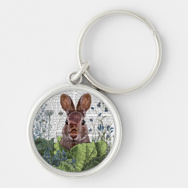 Rabbit in a Cabbage Patch Key Ring (Front)