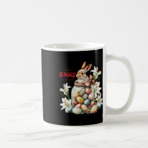 Rabbit In A Gl Jar - Colourful Vintage Easter  Coffee Mug
