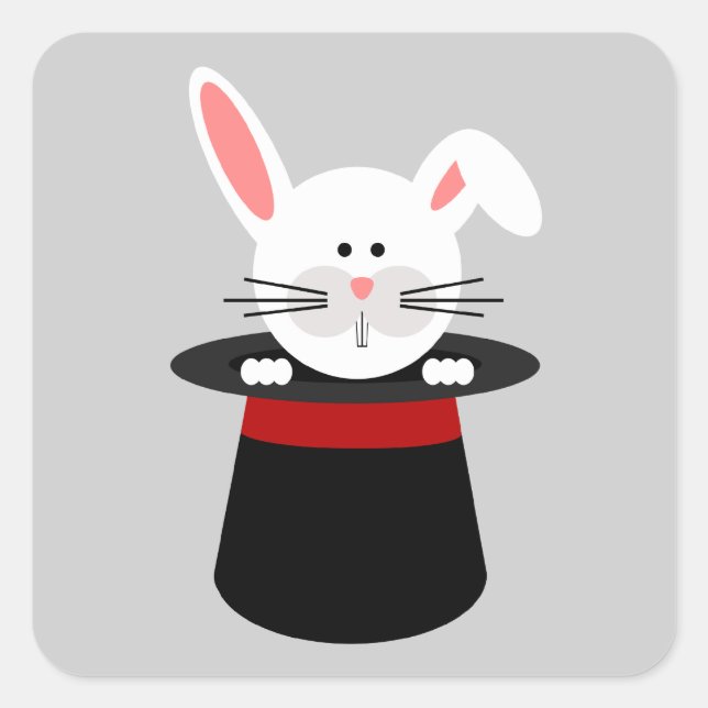 Rabbit in a Hat Magician Sticker (Front)