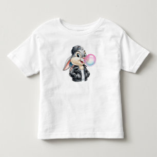 Rabbit in a Leather Jacket with Chewing Gum by Na Toddler T-Shirt