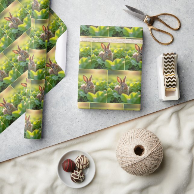 Rabbit In a Lettuce Garden Wrapping Paper (Crafts)