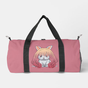 Rabbit in a Wig Duffle Bag