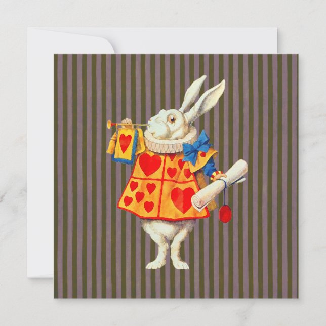 Rabbit in Alice Wonderland ~ Invitation (Front)