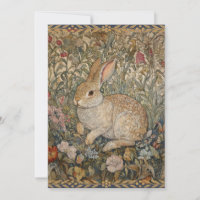 Rabbit in an English Garden William Morris Style