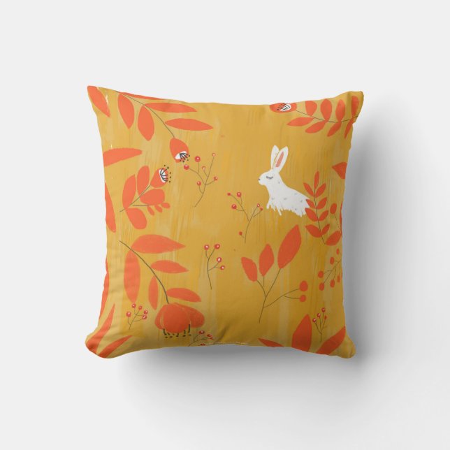 rabbit in autumn cushion (Front)