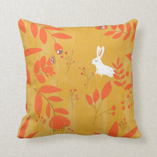 rabbit in autumn cushion