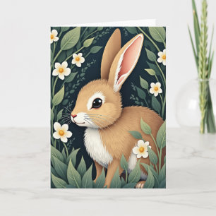 Rabbit In Bloom Greeting Card