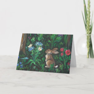 "Rabbit in Forest." (Rabbit Detail) Greeting Card
