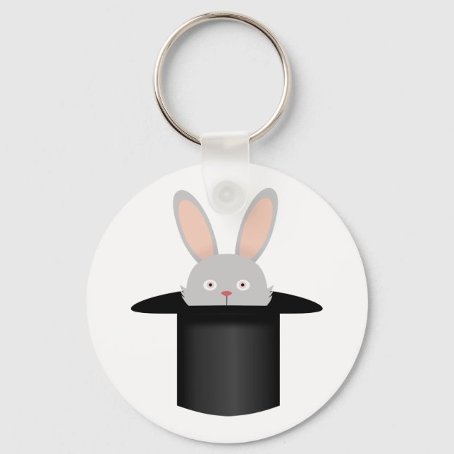 Rabbit in hat key ring (Front)