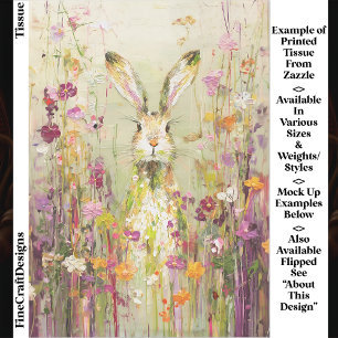 Rabbit in Meadow of Wildflowers EE3L Decoupage Tissue Paper