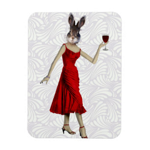 Rabbit in Red Dress 2 Magnet