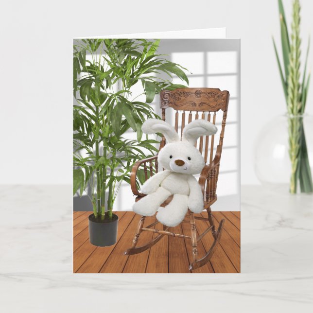 Rabbit In Rocking Chair  Card (Front)