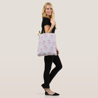 Rabbit In Strange Mood - Pink colour Tote Bag